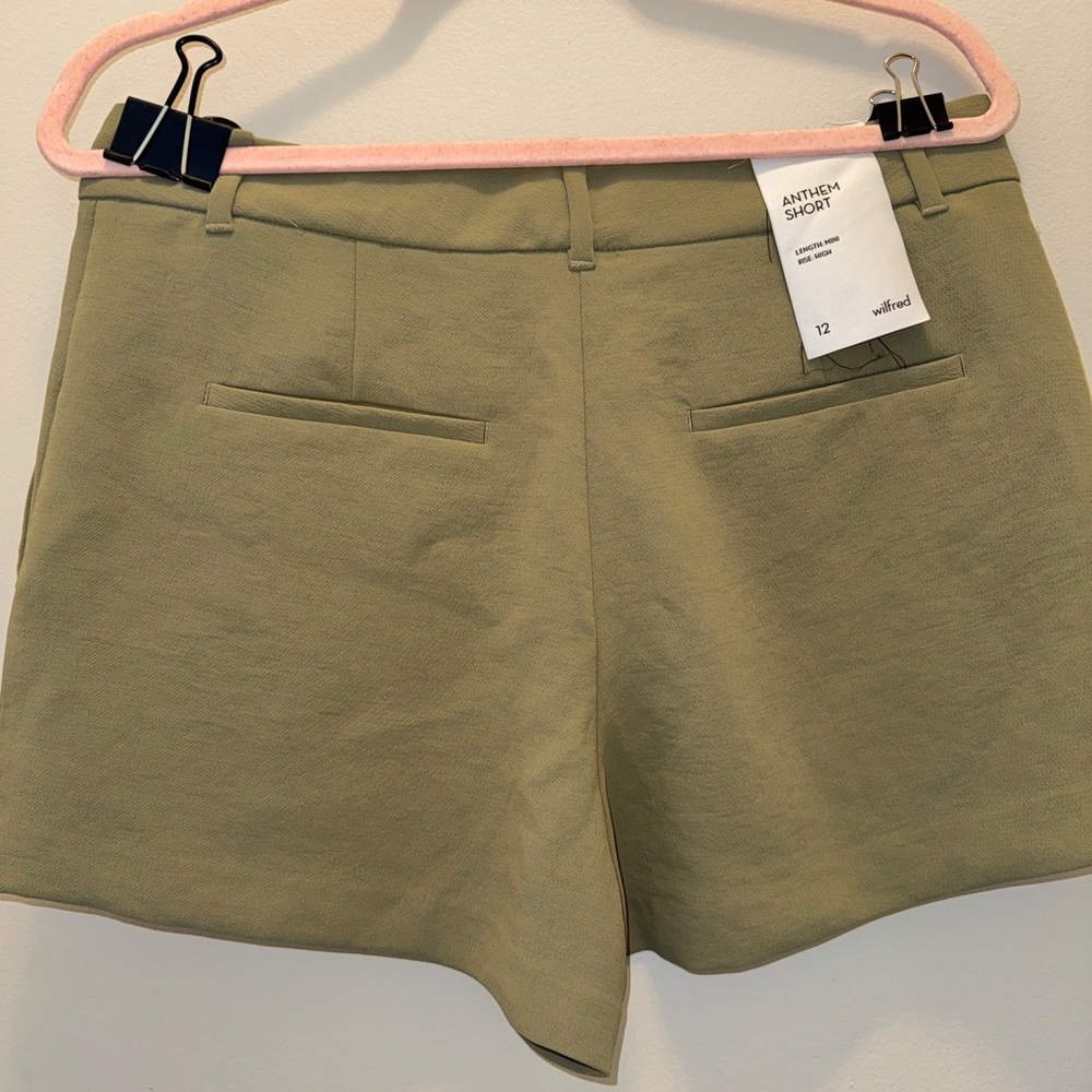 Aritzia Wilfred Anthem Shorts | Green Tailored Shorts | Size 12 | NWT - Picture 6 of 16